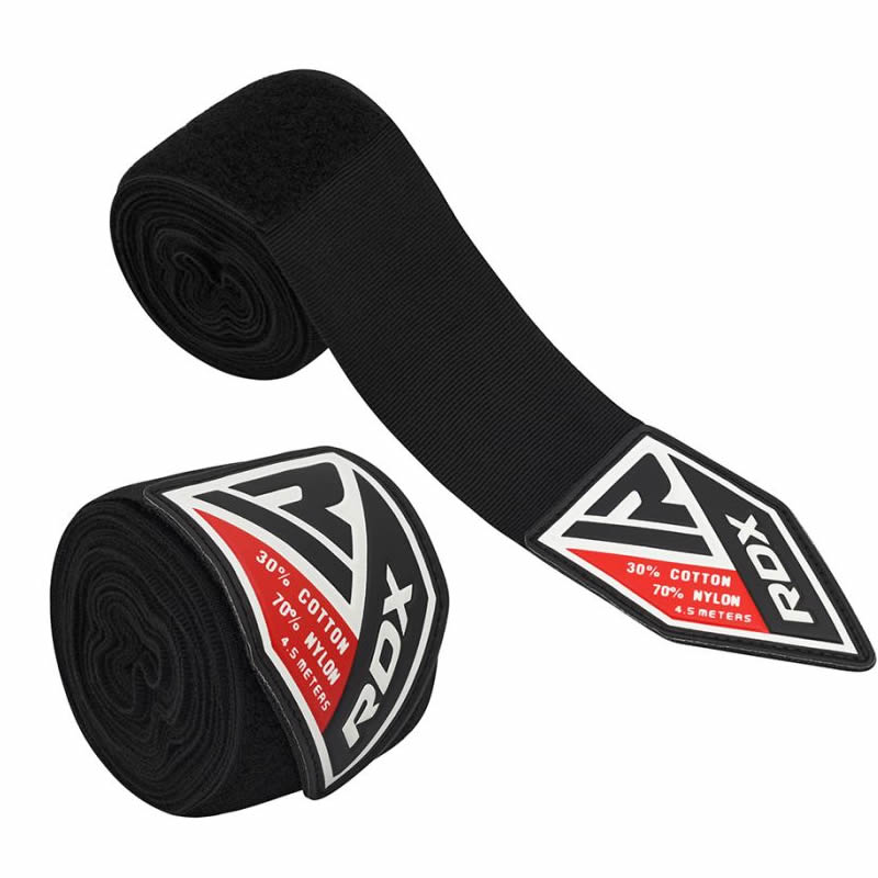 Accesorios RDX RB 4.5m Elasticated Hand Wraps Bandage for Boxing, MMA; Muay Thai en color Negro, vista principal