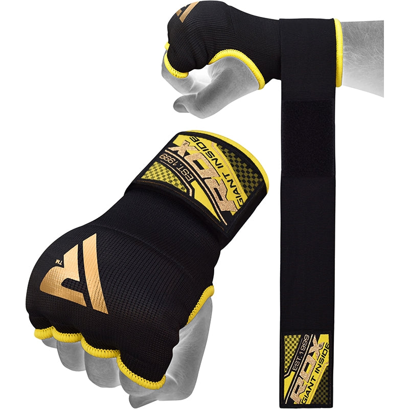 Accesorios RDX IS Gel Padded Inner Gloves Hook & Loop Wrist Strap For Knuckle Protection OEKO-TEX® Standard 100 Certified en color Negro, vista principal