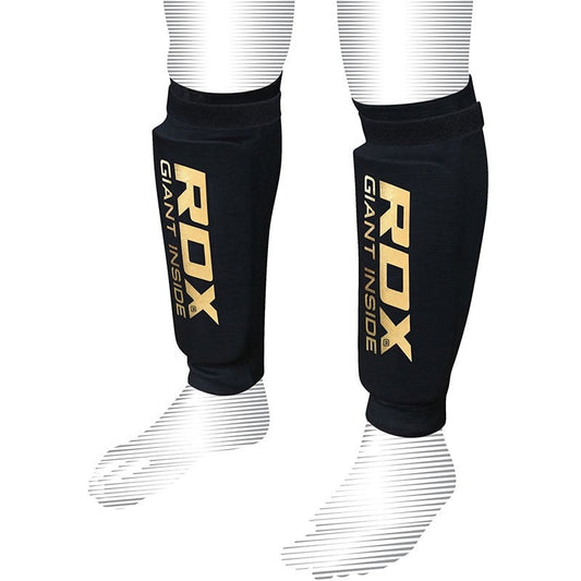 Protecciones RDX HY MMA Shin Guard Protection Shields OEKO-TEX® Standard 100 certified en color Negro/Dorado, vista principal