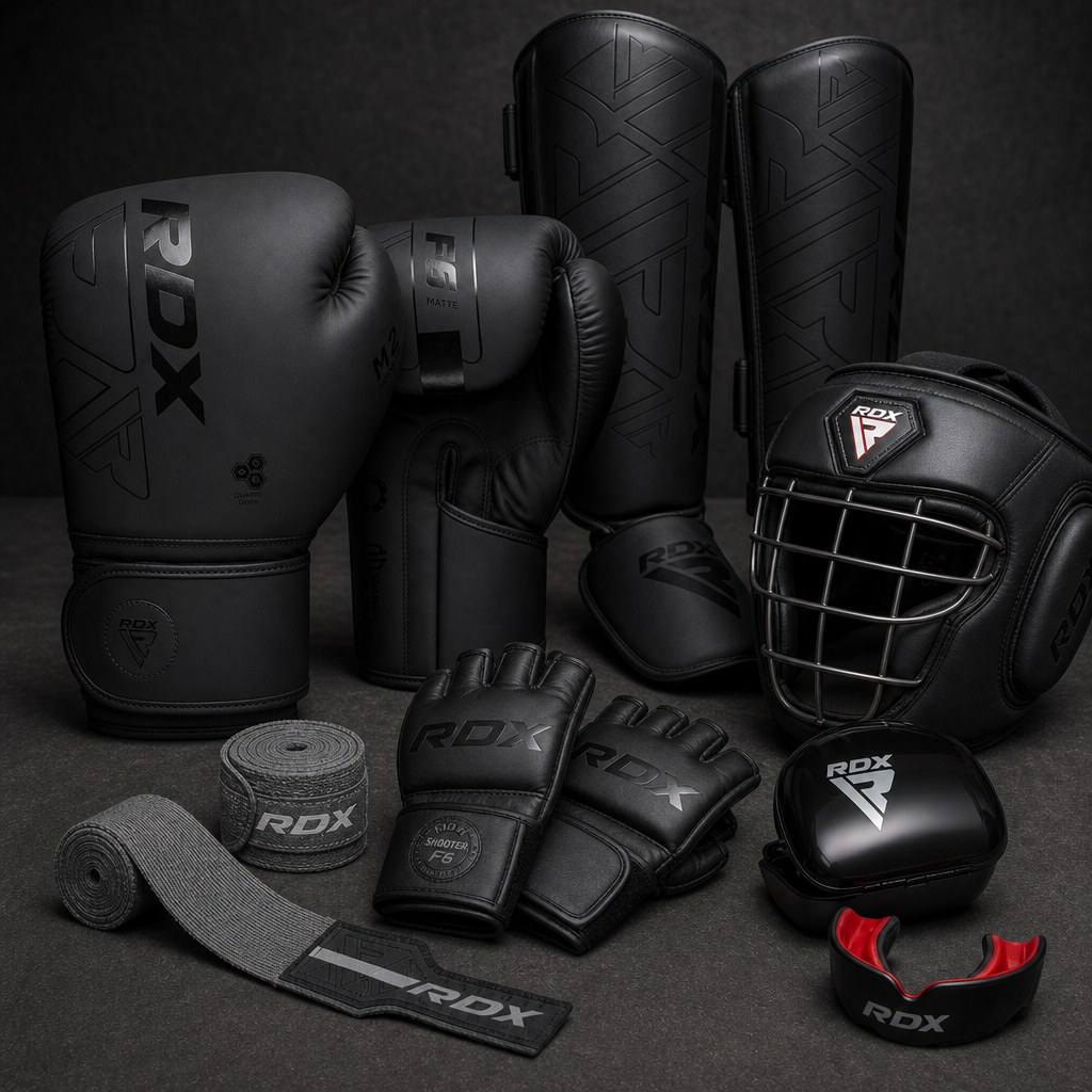 Kit Competidor ONZA negro con MMA F6, cabezal T1 Grill y bucal negro/rojo