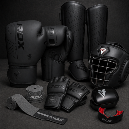 Kit Competidor ONZA negro con MMA F6, cabezal T1 Grill y bucal negro/rojo