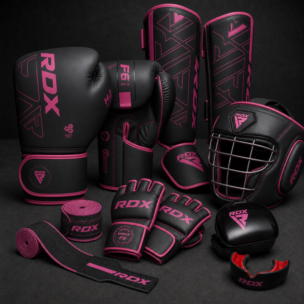 Kit Competidor ONZA rosado con MMA F6, cabezal T1 Grill y bucal negro/rojo