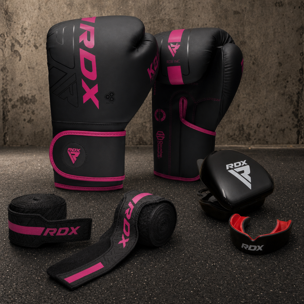 Kit Iniciador RDX F6 rosado con bucal negro y rojo