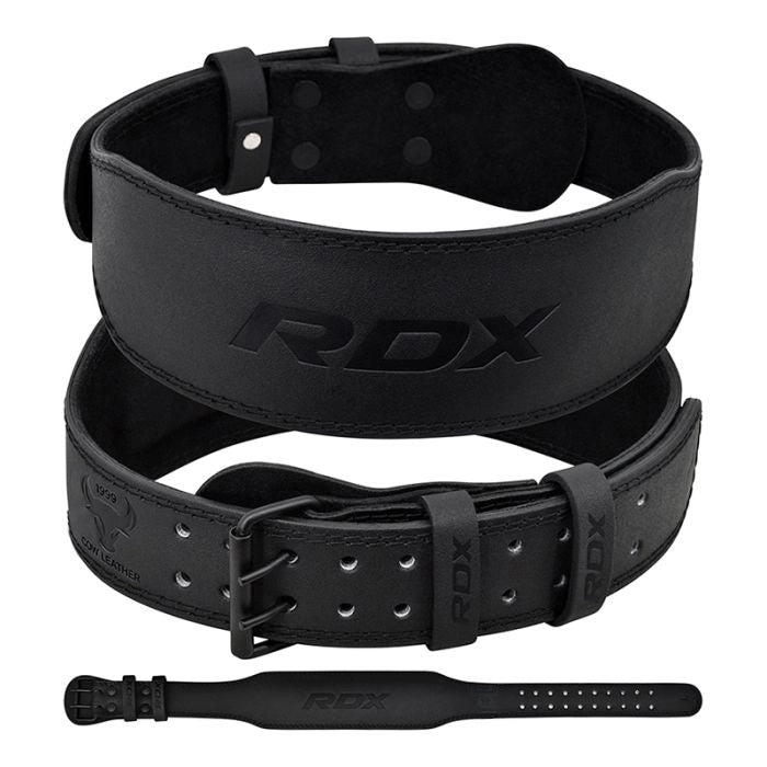 CinturÃ³n de Levantamiento RDX Cuero 4'' (Negro/Dorado) â€“ Negro #color_negro