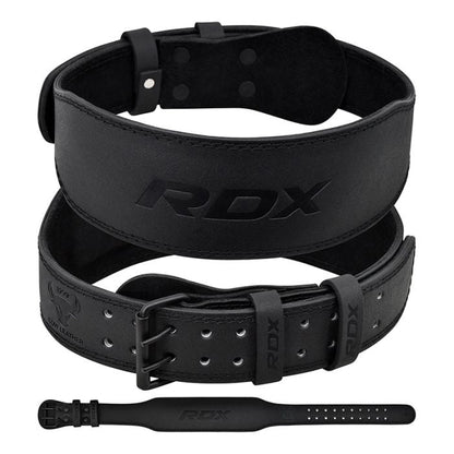 CinturÃ³n de Levantamiento RDX Cuero 4'' (Negro/Dorado) â€“ Negro #color_negro