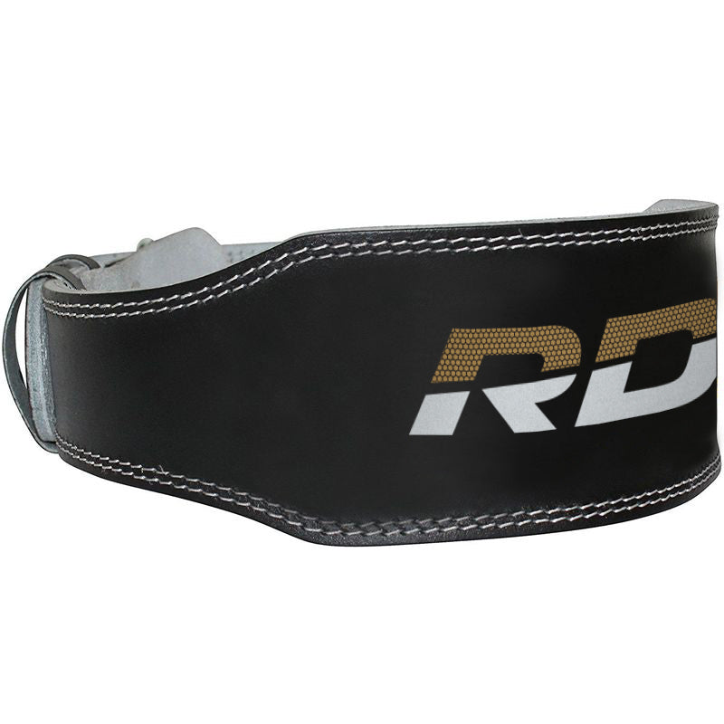 CinturÃ³n de Levantamiento RDX Cuero 4'' (Negro/Dorado)