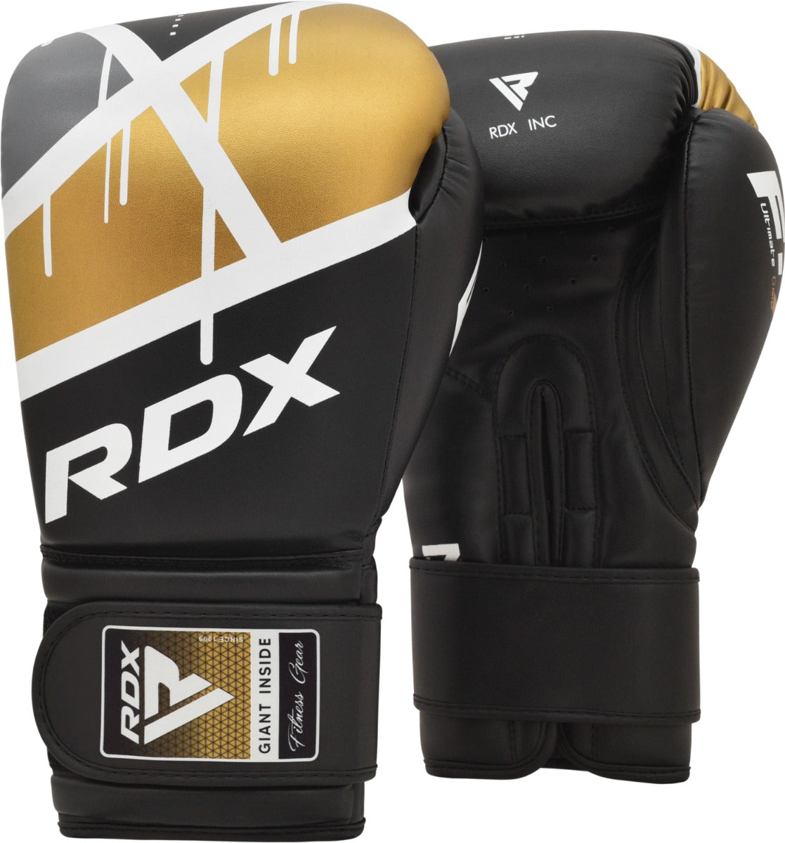 Guantes RDX F7 Ego Boxing Gloves en color Negro/Dorado, vista principal