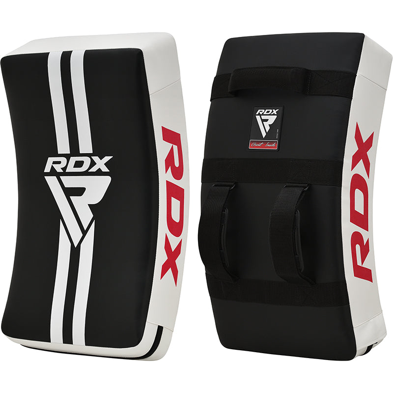 Entrenamiento RDX T1 Curved Kick Shield with Nylon Handles en color Blanco/Negro, vista principal