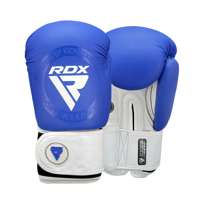 Guantes de boxeo RDX T1 WAKO en color azul, vista principal