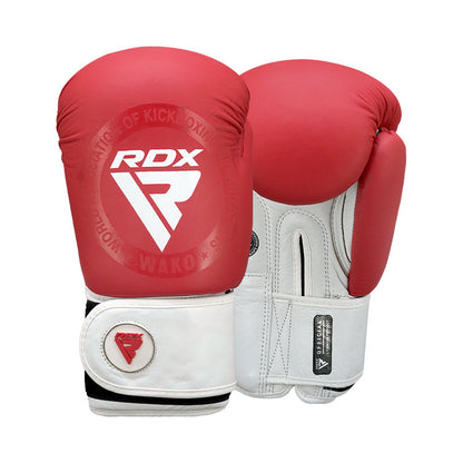 Guantes de boxeo RDX T1 WAKO en color rojo, vista principal