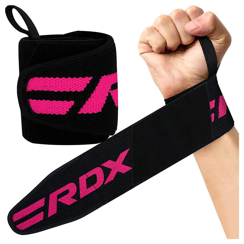 Fitness / Gym RDX W2 Bodybuilding Wrist Wraps en color Rosado, vista principal